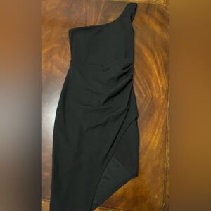Honey and Rosie Black Asymmetrical Sheath Dress